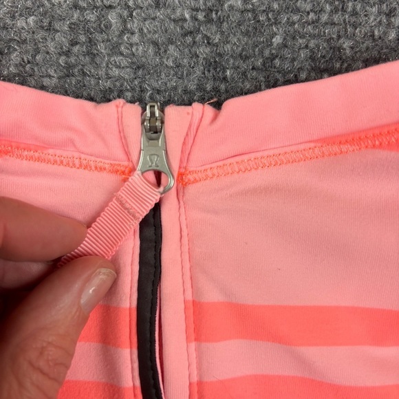 LULULEMON Women’s Lululemon Run: Warm Up Crew Ocean Stripe Coral /Orange size 10 - Picture 6 of 11
